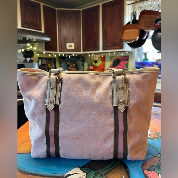🌸authentic Vintage Gucci tote pink🌸  early 2000’s - Picture 8 of 16
